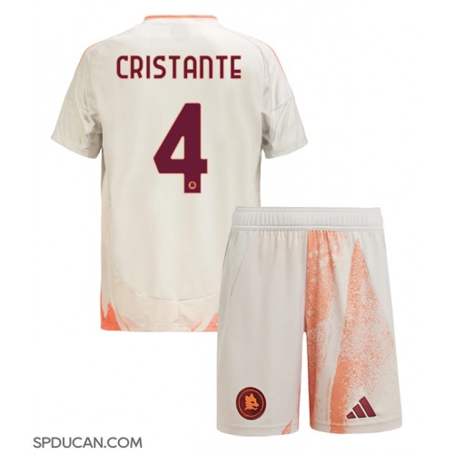 Dječji Nogometni Dres AS Roma Bryan Cristante #4 Gostujuci 2024-25 Kratak Rukav (+ Kratke hlače)